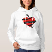 I Liebe You Red Heart Womens Hoodie (Vorderseite)