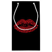 I Liebe You Red Lips Geschenktaschen Kleine Geschenktüte (Rückseite)