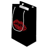 I Liebe You Red Lips Geschenktaschen Kleine Geschenktüte (Rückseite Schrägansicht)