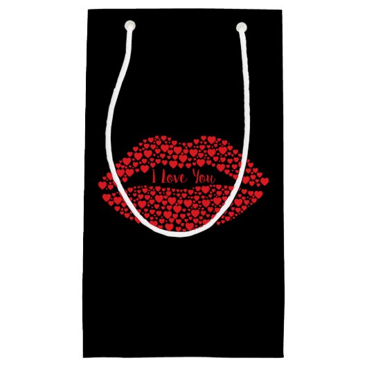 I Liebe You Red Lips Geschenktaschen Kleine Geschenktüte (Vorderseite)