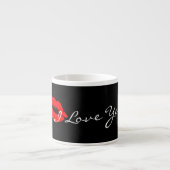 I Liebe you Red Lips Kiss Espresso Kaffee Tasse Cu (Vorderseite)