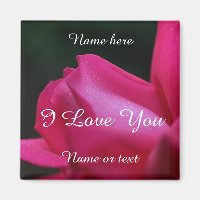 I Liebe You Red Rosenknospe Blumen Personalisiert