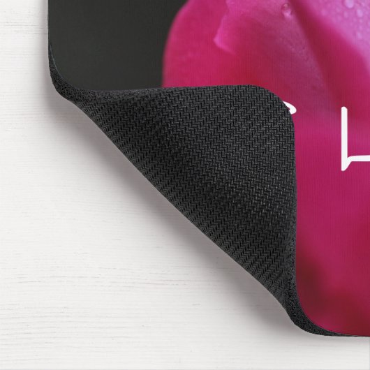 I Liebe You Red Rosenknospe Personalisiert Mousepad (Ecke)