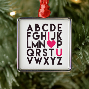 I LIEBE YOU - Romantic Alphabet Ornament Aus Metall