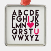 I LIEBE YOU - Romantic Alphabet Ornament Aus Metall (Vorne)