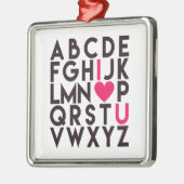 I LIEBE YOU - Romantic Alphabet Ornament Aus Metall (Links)