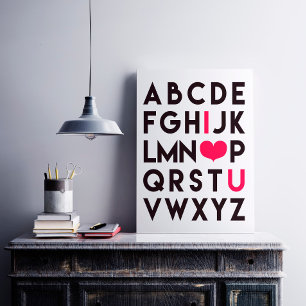 I LIEBE YOU - Romantic Alphabet Poster