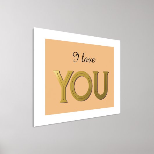 I Liebe You Romantic Orange Chic Typografy Shiny Foliendrucke (Ablage )