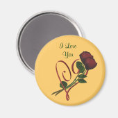 I Liebe You Rote Rosen Herzliche Blume Magnet (Vorderseite/Rückseite)