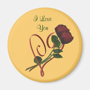 I Liebe You Rote Rosen Herzliche Blume Magnet