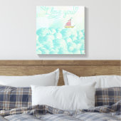 I Liebe You Sailboat Leinwanddruck (Insitu (Schlafzimmer))