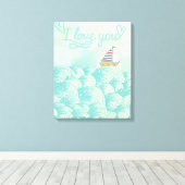 I Liebe You Sailboat Leinwanddruck (Insitu (Holzboden))