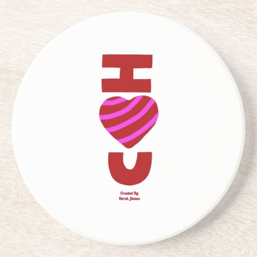 I Liebe You Sandstone Untersetzer (Vorne)