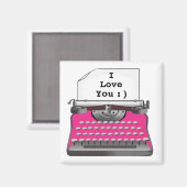 "I Liebe You" - Schreibmaschine Magnet (Vorderseite/Rückseite)