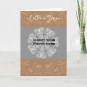 I Liebe You Sepia Floral Border Foto Card Karte (Vorderseite)