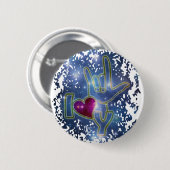 I LIEBE YOU / sign language Button (Vorne & Hinten)