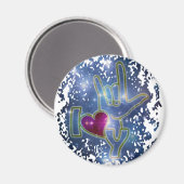 I LIEBE YOU / sign language Magnet (Vorderseite/Rückseite)