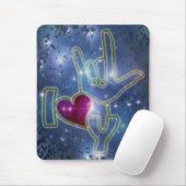 I LIEBE YOU / sign language Mousepad (Mit Mouse)