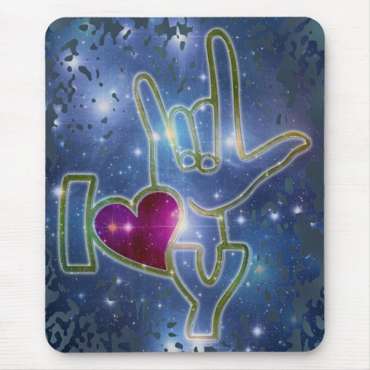 I LIEBE YOU / sign language Mousepad (Vorne)