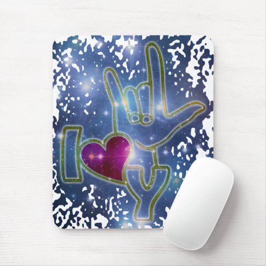 I LIEBE YOU / sign language Mousepad (Mit Mouse)