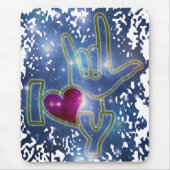 I LIEBE YOU / sign language Mousepad (Vorne)