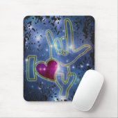 I LIEBE YOU / sign language Mousepad (Mit Mouse)