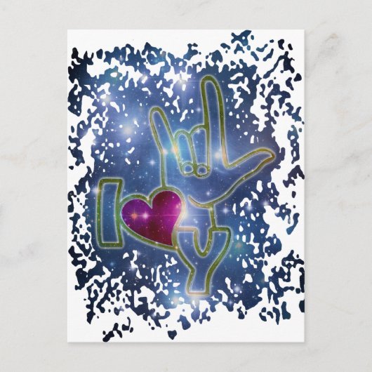 I LIEBE YOU / sign language Postkarte (Vorderseite)