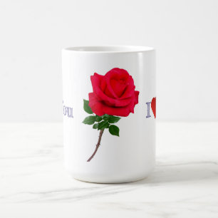 I Liebe You Single Rote Rose Kaffeetasse