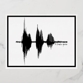 I Liebe You Soundwave Foil Postcard - Waveform art Folien Feiertagspostkarte
