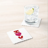 I Liebe You Square Scallotion Paper Untersetzer (Vor Ort)