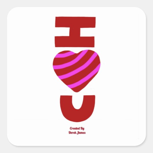 I Liebe You Square Sticker (Vorderseite)