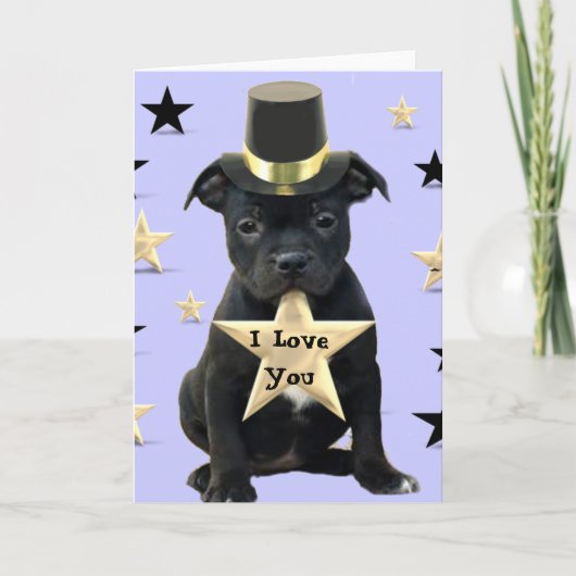 I Liebe You Stafforshire Bull Terrier card Karte (Vorderseite)