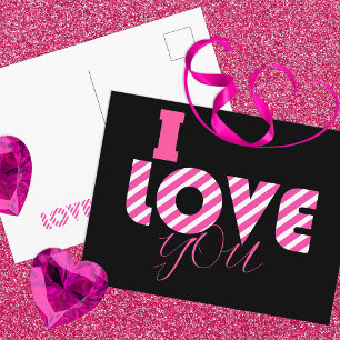 I Liebe You Stylish Trendy Chic Girly Schriftart S Postkarte