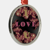I Liebe You Sweetheart Silbernes Ornament (Rechts)