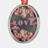 I Liebe You Sweetheart Silbernes Ornament (Links)