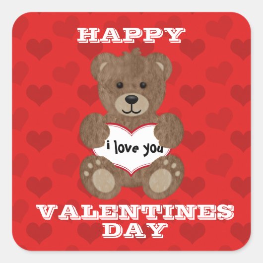 I Liebe You Teddy Bären Sticker (Vorderseite)
