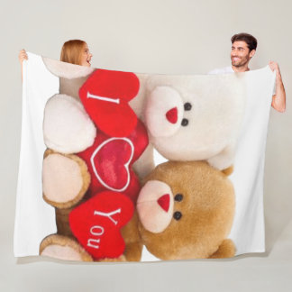 I Liebe You" Teddy Bear Couple Fleecedecke