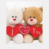 I Liebe You" Teddy Bear Couple Fleecedecke (Vorderseite)