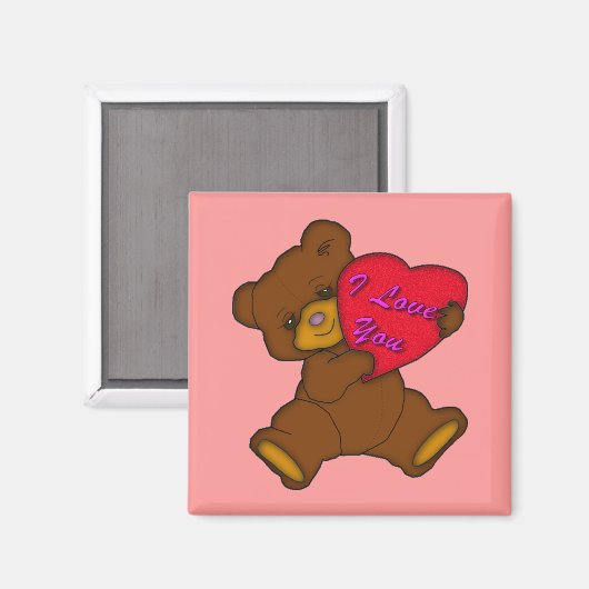"I Liebe You" Teddy Magnet (Vorderseite/Rückseite)