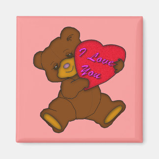 "I Liebe You" Teddy Magnet