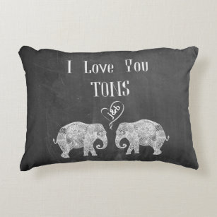 I LIEBE YOU TONS/Elephant Art/Wedding Personalisie Dekokissen