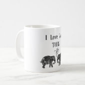 I LIEBE YOU TONS/Elephant Art/Wedding Personalisie Kaffeetasse (Vorderseite Links)