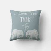 I LIEBE YOU TONS/Elephant Art/Wedding Personalisie Kissen (Rückseite)