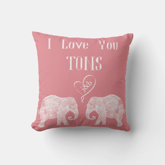 I LIEBE YOU TONS/Elephant Art/Wedding Personalisie Kissen (Vorderseite)