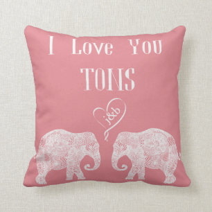 I LIEBE YOU TONS/Elephant Art/Wedding Personalisie Kissen