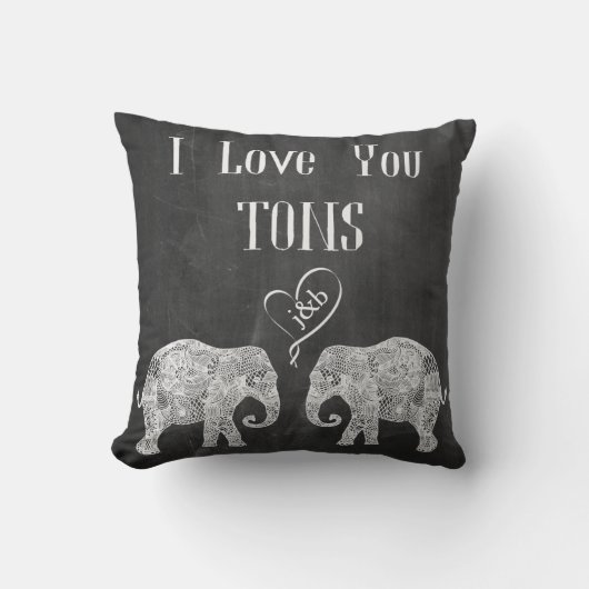 I LIEBE YOU TONS/Elephant Art/Wedding Personalisie Kissen (Vorderseite)