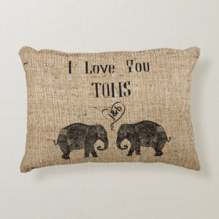 I LIEBE YOU TONS/Elephant Art/Wedding Personalisie Zierkissen