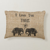 I LIEBE YOU TONS/Elephant Art/Wedding Personalisie Zierkissen (Rückseite)