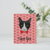 I Liebe You - Tuxedo Katze mit Bow-Krawatte Postkarte (Stehend Vorderseite)
