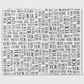 I Liebe You Typografy Collage Geschenkpapier (Flach)